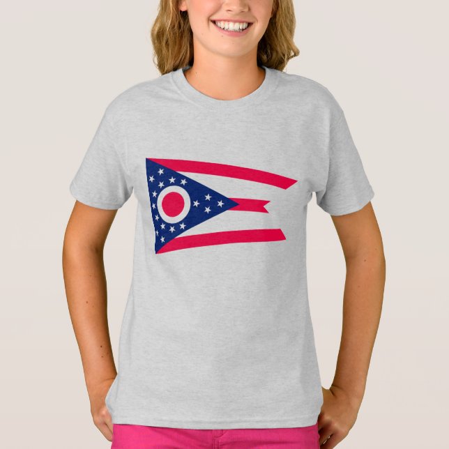 Ohio Flag: The Buckeye State Banner T-Shirt (Front)