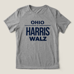 Ohio for Harris Walz Tri-Blend Shirt