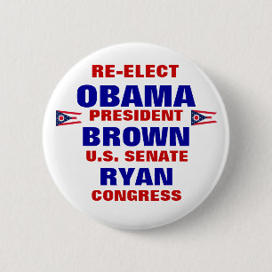 Ohio for Obama Brown Ryan 6 Cm Round Badge