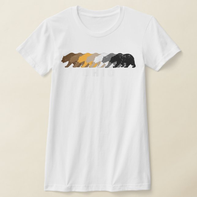 Ohio Gay Bear Distressed  T-Shirt (Laydown)