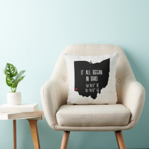 Ohio GPS Coordinates with Heart Cushion
