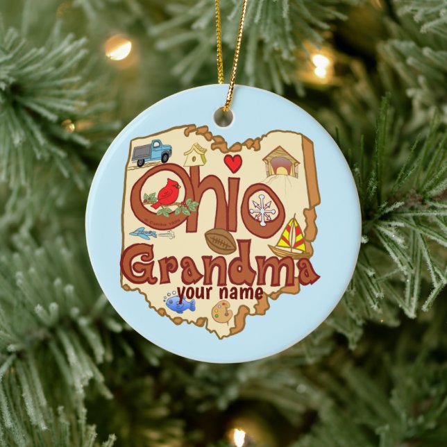 Ohio Grandma  Ceramic Tree Decoration (Tree)