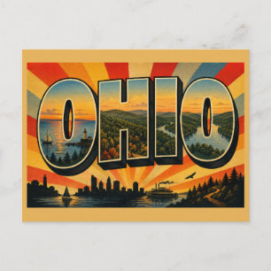 Ohio Great Lake Appalachian Hills River Art Postcard