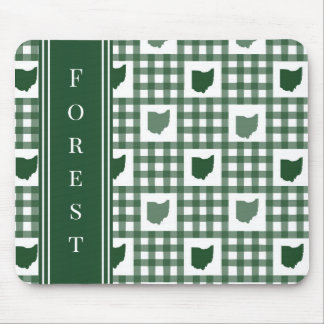 Ohio Green Gingham Mouse Pad