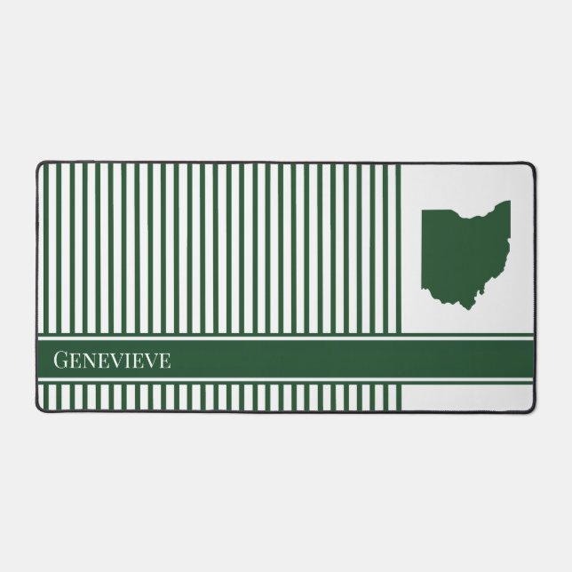 Ohio Green Stripe Desk Mat (Front)