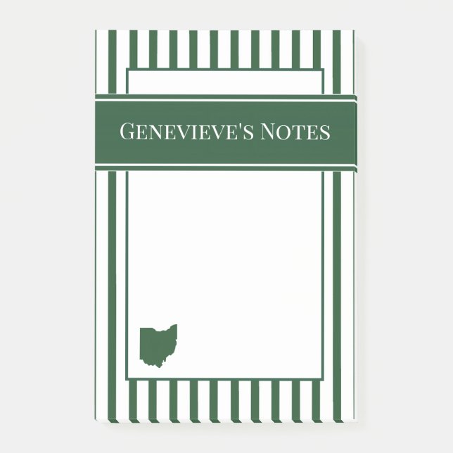 Ohio Green Stripe Post-it Notes (Front)