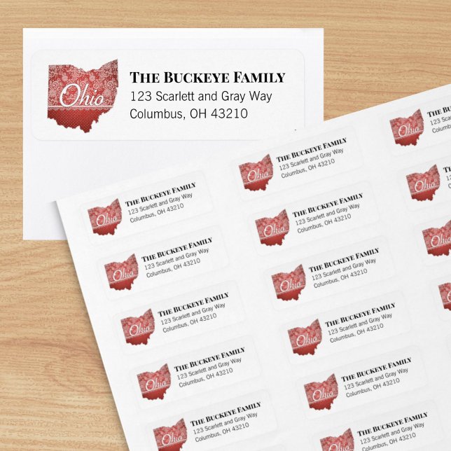 Ohio Greetings Return Address Labels (Send your Ohio greetings with extra buckeye state pride with these return address labels. )