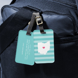 Ohio Heart Home State Luggage Tag