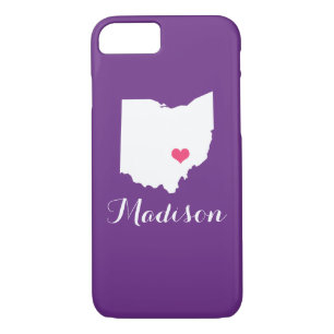 Ohio Heart Purple Custom Monogram Case-Mate iPhone Case