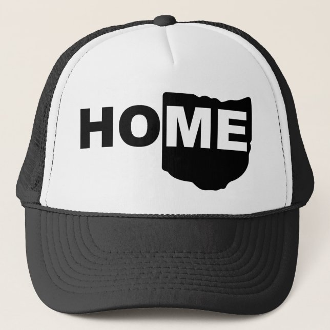 Ohio Home Away From State Ball Cap Trucker Hat (Front)