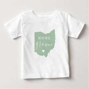 Ohio Home Grown Editable Colours State Map Baby T-Shirt