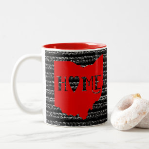 Ohio Home Heart Sweater Background Two-Tone Coffee Mug