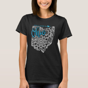 Ohio Home State Oh Mandala Map Usa America Us Patr T-Shirt