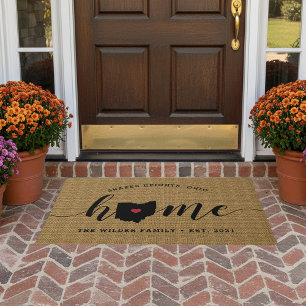Ohio Home State Personalised Doormat
