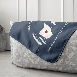 Ohio Home State Personalised Sherpa Blanket