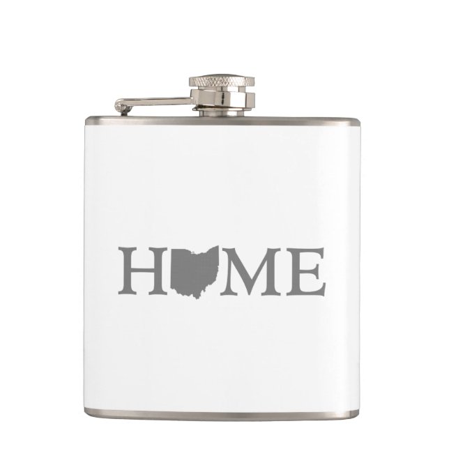 Ohio Home State Word Art Flask (Front)