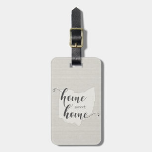Ohio - Home Sweet Home burlap-look Luggage Tag
