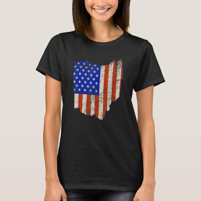 Ohio Home Usa Flag T-Shirt (Front)