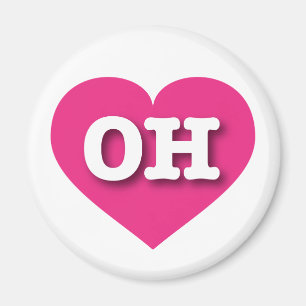 Ohio Hot Pink Heart - Big Love Magnet