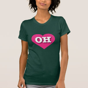 Ohio Hot Pink Heart - I love OH T-Shirt