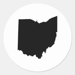 Ohio in Black and White Classic Round Sticker