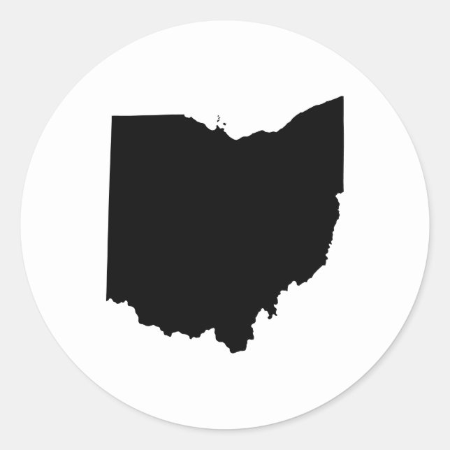 Ohio in Black and White Classic Round Sticker (Front)