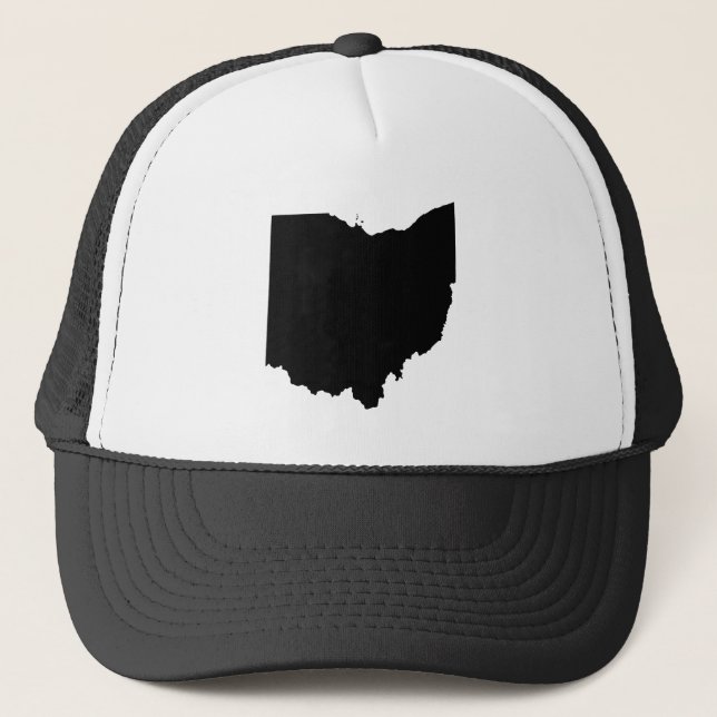 Ohio in Black and White Trucker Hat (Front)