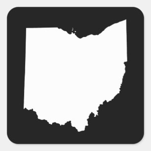 Ohio in White and Black Square Sticker