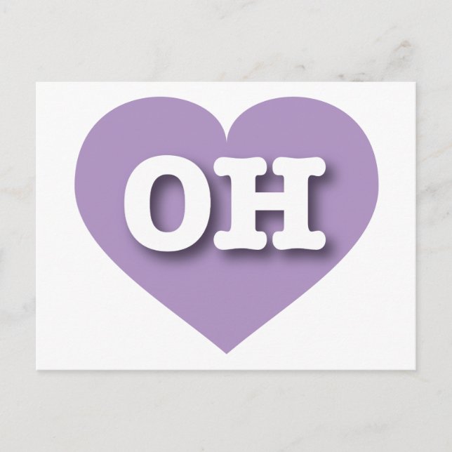 Ohio Lavender Heart - I love OH Postcard (Front)