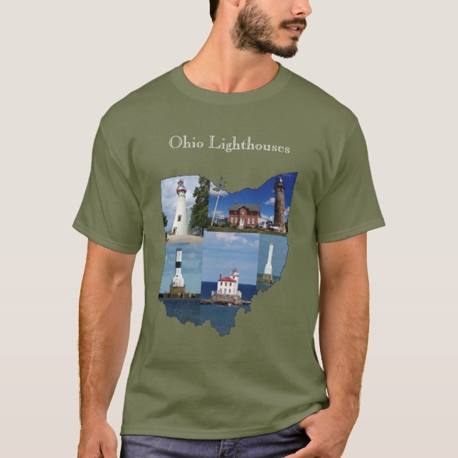 Ohio Lighthouse shirt white lettering (Front)
