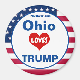 Ohio LOVES TRUMP Patriotic Fridge Magnet