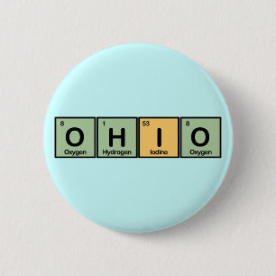 Ohio made of Elements 6 Cm Round Badge