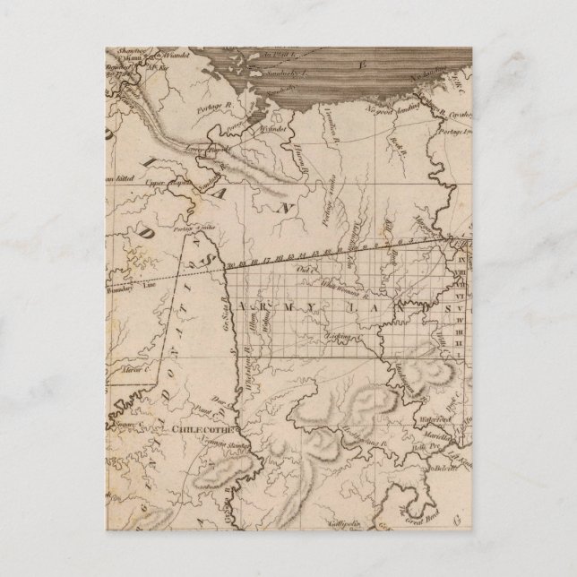 Ohio Map by Arrowsmith Postcard (Front)