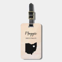 Ohio Map Luggage Tag, Wedding Party Welcome