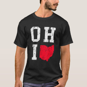 Ohio Map OH Home Shape State Vintage Grunge T-Shirt