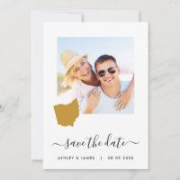 Ohio Map Photo Wedding Save the Date Card