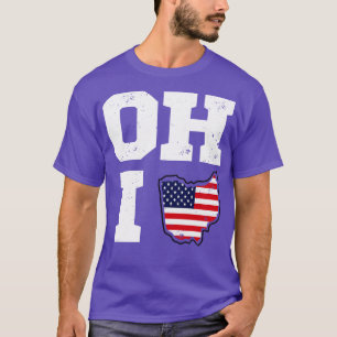 Ohio Map State USA Flag T-Shirt