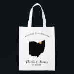 Ohio Map Wedding Welcome Bag, Black & Gold Tote<br><div class="desc">Fill this welcome bag with favourite goodies for your guests to enjoy when they arrive in Ohio!</div>