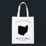 Ohio Map Wedding Welcome Bag, Black & Gold Tote<br><div class="desc">Fill this welcome bag with favourite goodies for your guests to enjoy when they arrive in Ohio!</div>