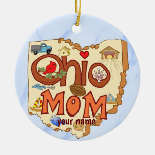 Ohio Mum  Ceramic Tree Decoration