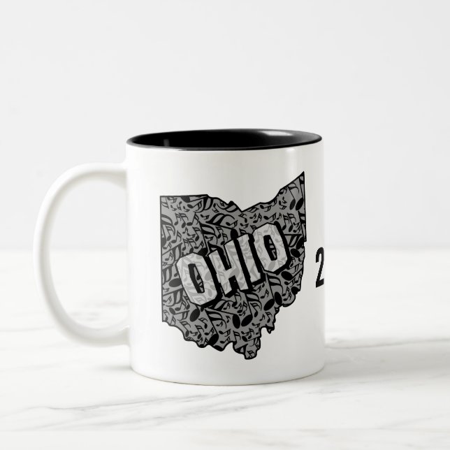 Ohio Music Notes Two-Tone Coffee Mug (Left)