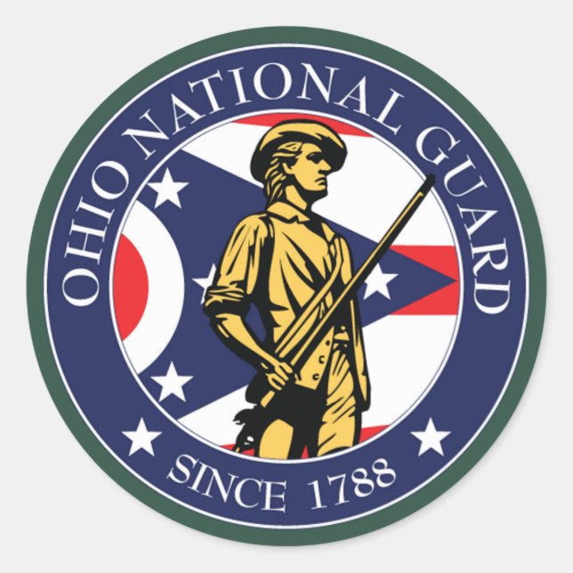 Ohio National Guard Classic Round Sticker (Front)