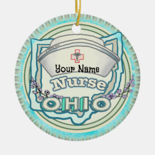 Ohio Nurse Ceramic Tree Decoration