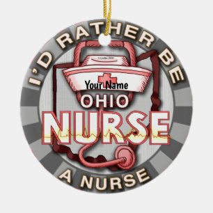 Ohio nurse  ceramic tree decoration