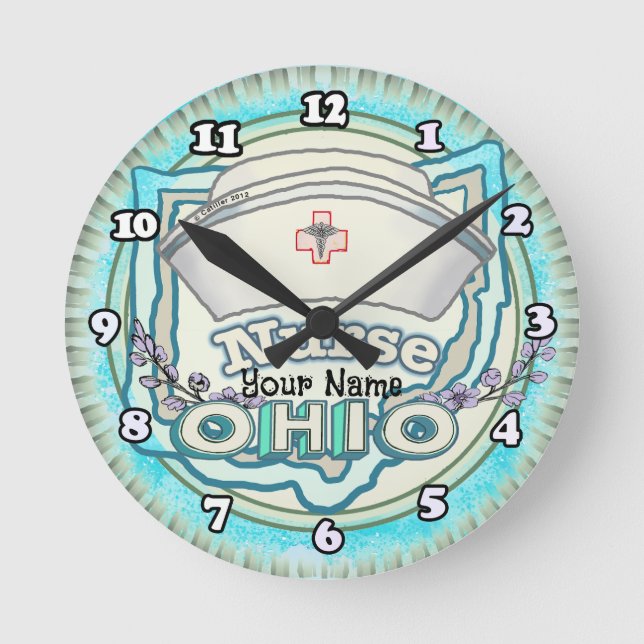 Ohio Nurse Round Clock (Front)