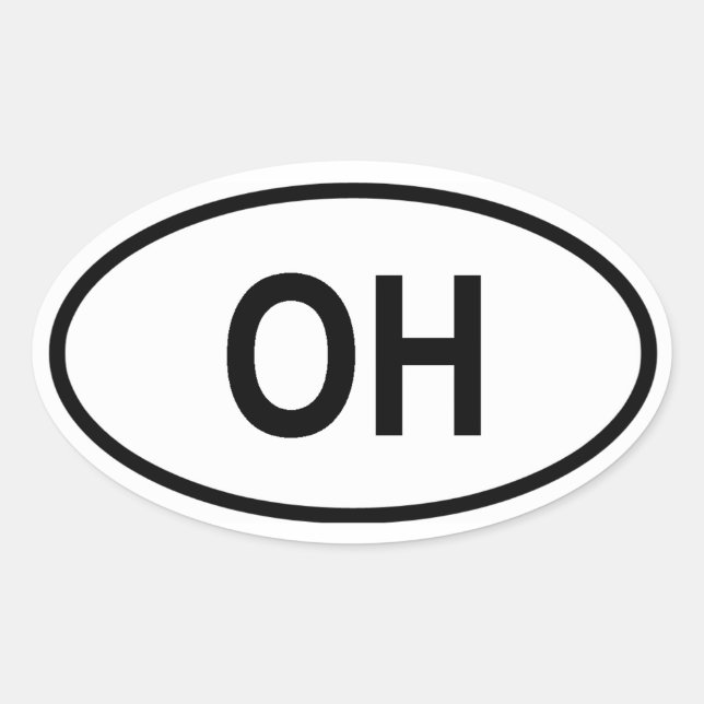 Ohio "OH" Oval Sticker (Front)