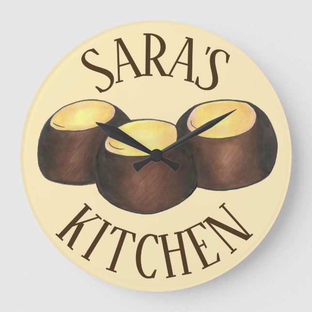 Ohio OH Peanut Butter Buckeye Buck Eye Nut Candy Large Clock (Front)