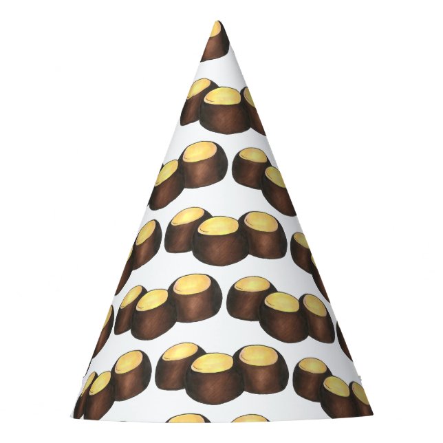 Ohio OH Peanut Butter Buckeye Buck Eye Nut Candy Party Hat (Front)