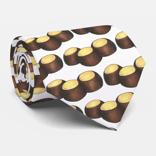 Ohio OH Peanut Butter Buckeye Buck Eye Nut Candy Tie (Rolled)