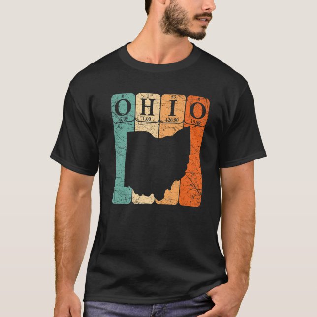 Ohio Periodic Table Elements State Of Ohio Map Ner T-Shirt (Front)